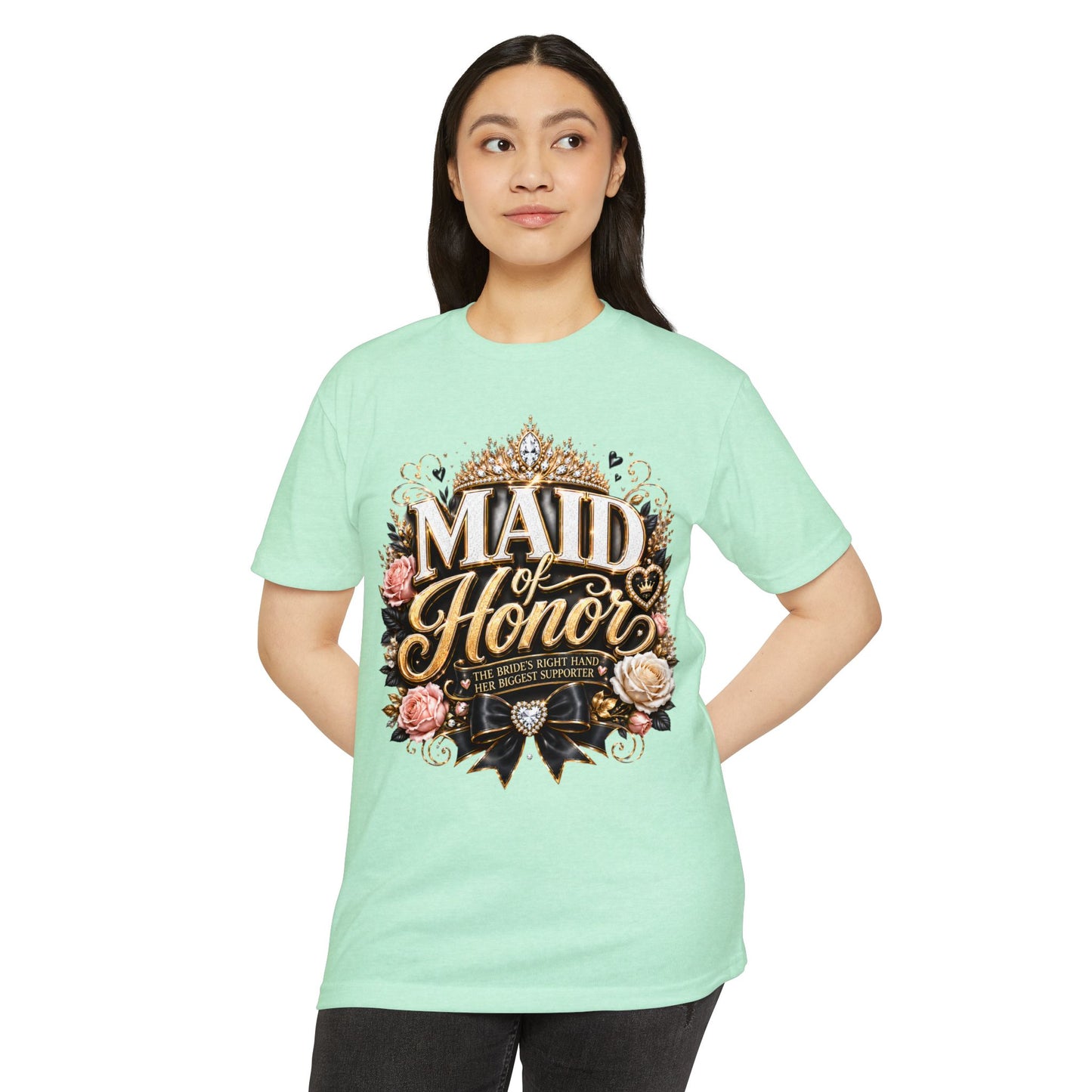 Maid of Honor T-Shirt — Floral Bridal Party Tee