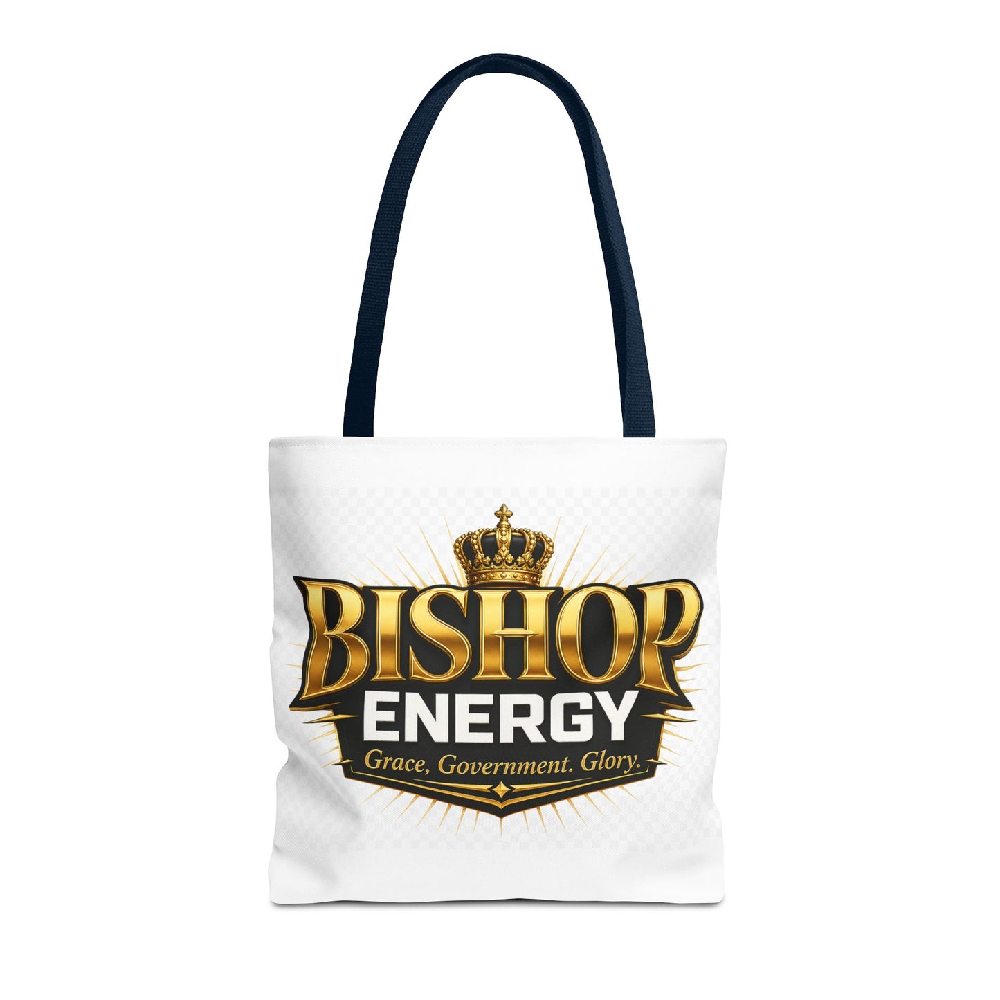 Bishop Energy Tote Bag — Gold Crown Logo Tote for Church Leaders & Faith Events