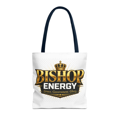 Bishop Energy Tote Bag — Gold Crown Logo Tote for Church Leaders & Faith Events