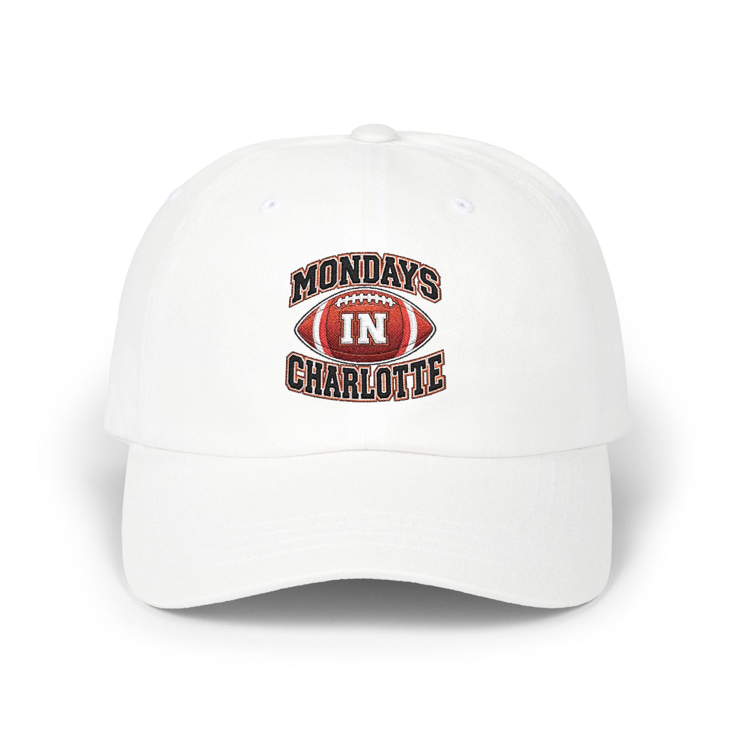 Dad Cap "Mondays in Charlotte" Football Embroidered Hat