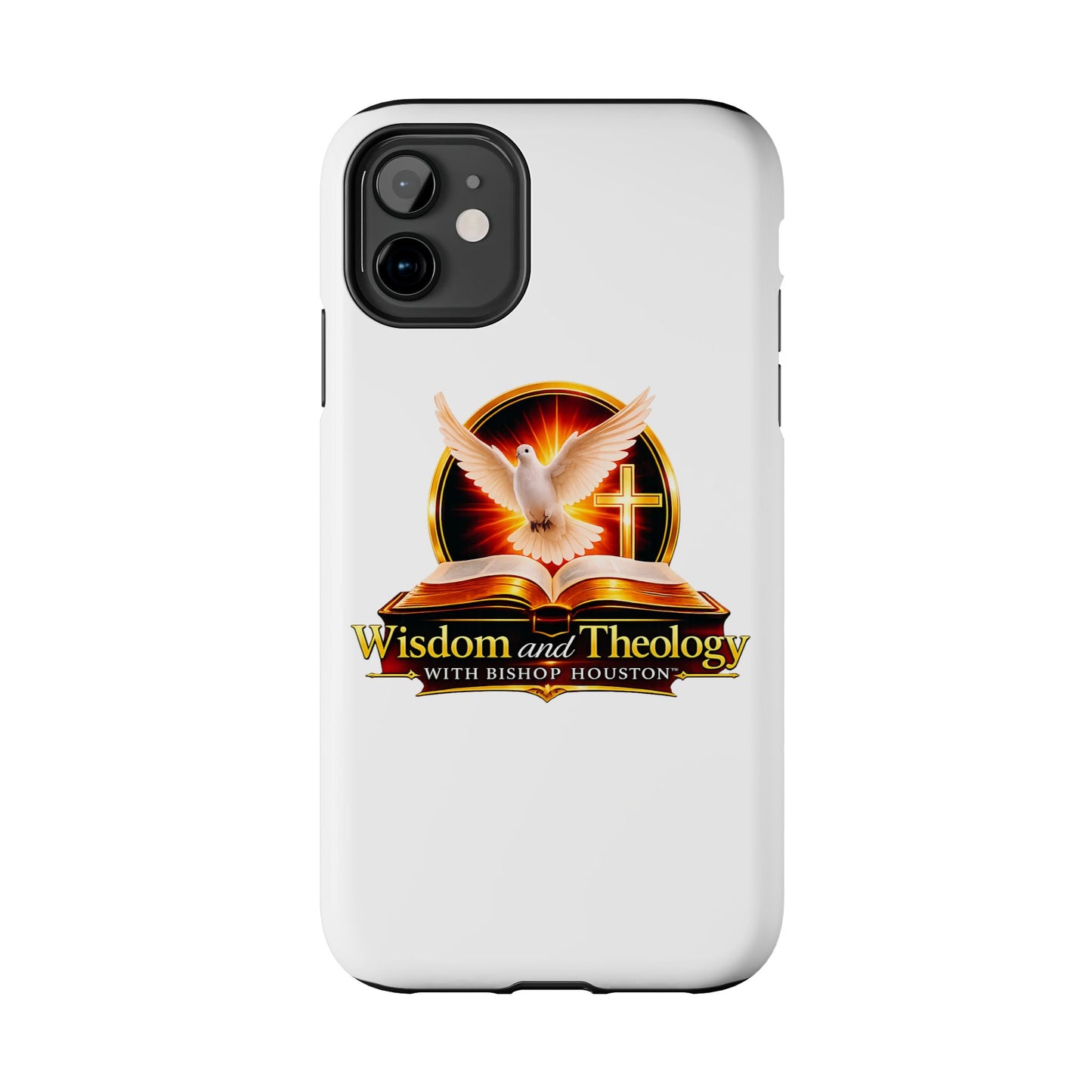Wisdom and Theology Tough Phone Case — Christian Dove & Cross Design