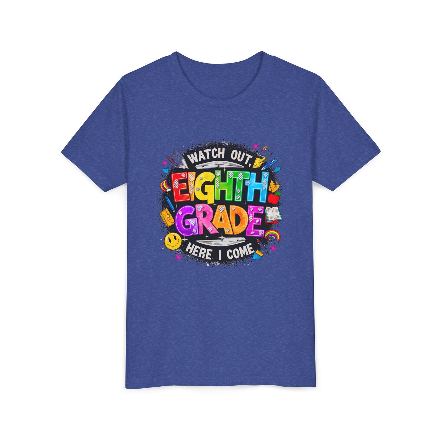 Eighth Grade Kids T‑Shirt — "Watch Out, Eighth Grade Here I Come" Back-to-School Tee