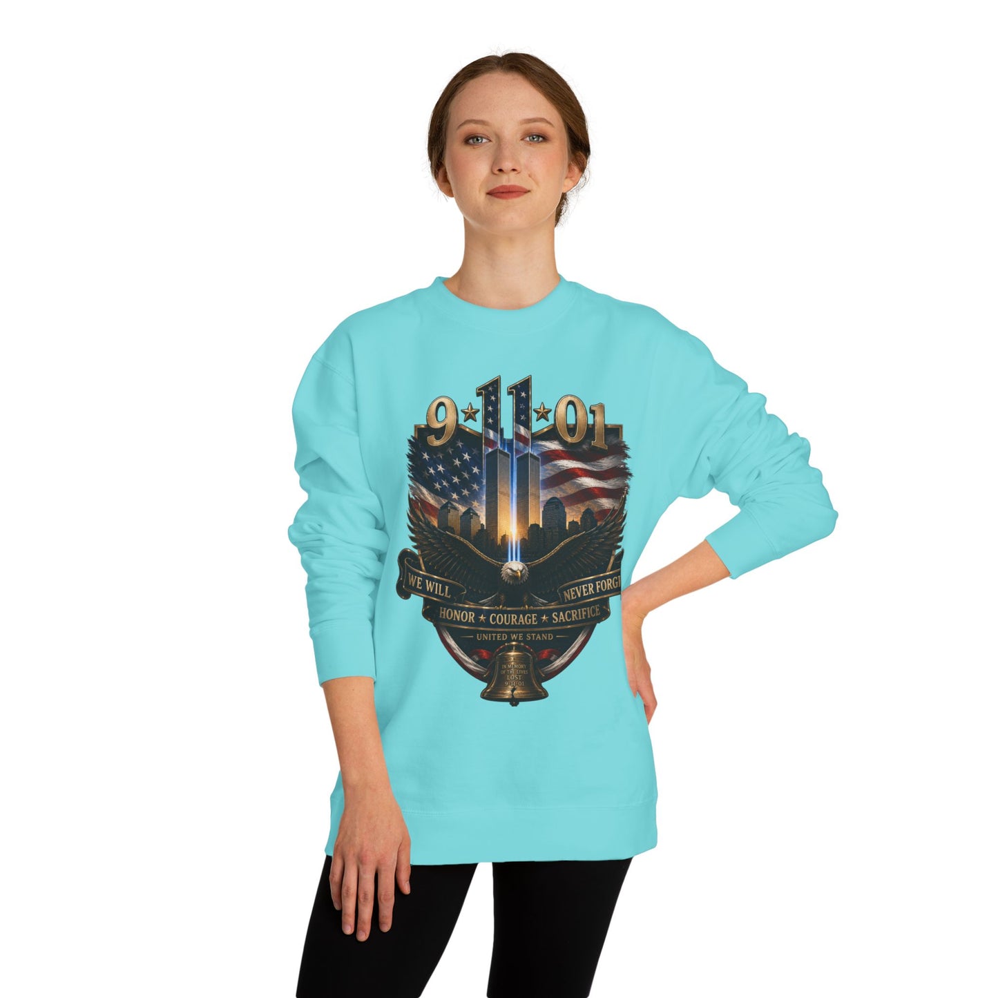 9/11 Memorial Sweatshirt — We Will Never Forget Tribute Crewneck