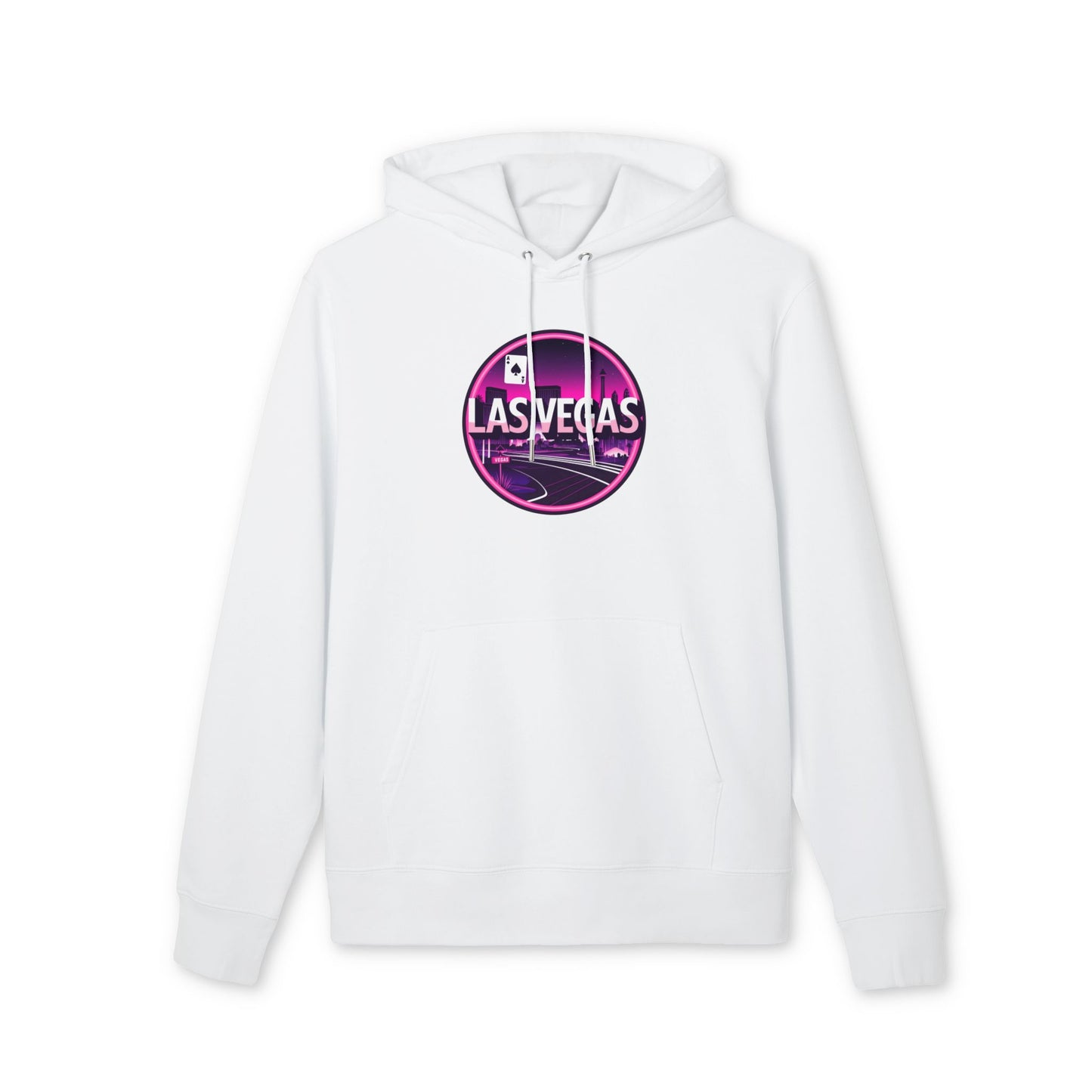 Las Vegas Neon Circle Hoodie — Retro Casino Skyline Pullover