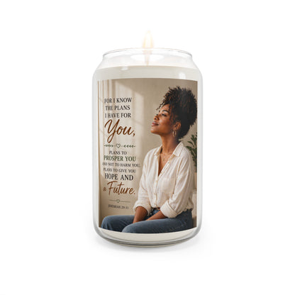 Inspirational Soy Candle 13.75oz — "For I Know the Plans I Have for You" Prayer Candle