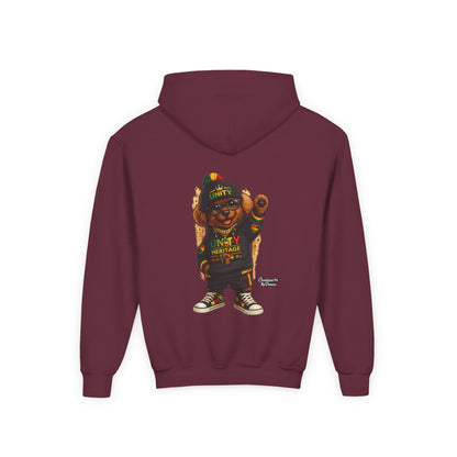 Youth Hoodie — Cool Rasta Bear Graphic Kids Sweatshirt