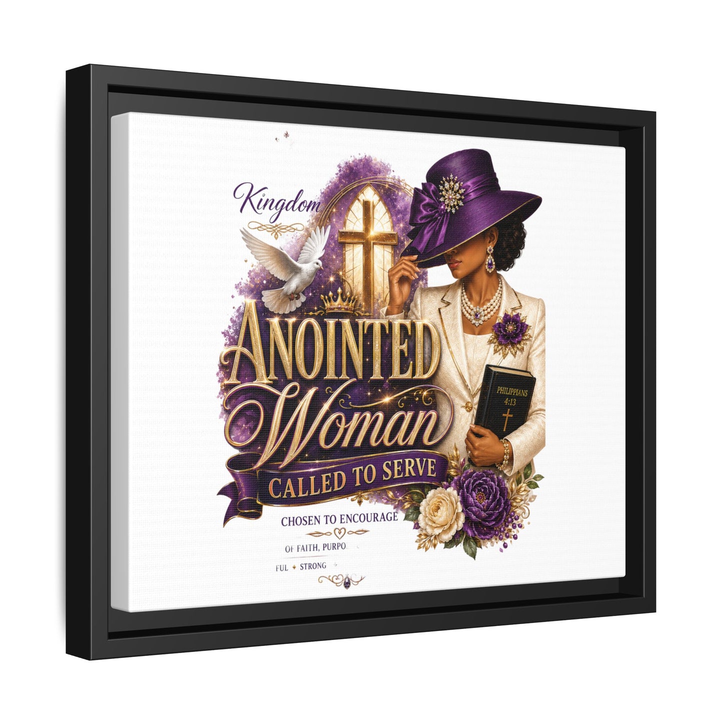 Framed Canvas Print — "Anointed Woman Called to Serve" Christian Wall Art