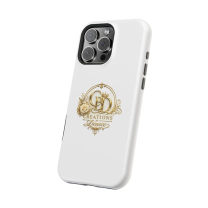 Magnetic Impact-Resistant Phone Case — Gold Floral Crest Logo