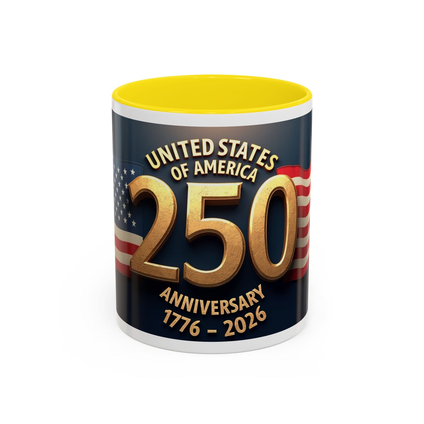250th Anniversary Coffee Mug — United States of America 1776–2026 Patriotic Accent Mug