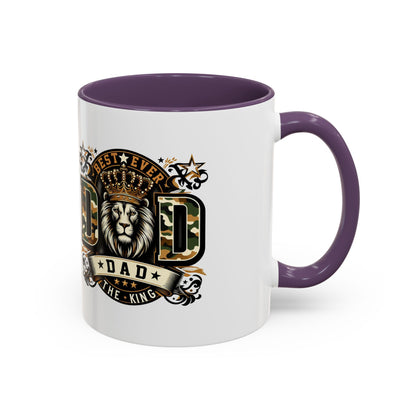 Dad Coffee Mug — "Best Ever Dad" Lion Crest Accent Mug (11/15oz)