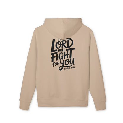 Hoodie — “The Lord Will Fight For You” Faith Quote Pullover