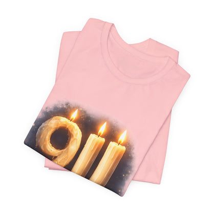 9/11 Never Forget T-Shirt – Memorial Candle Tribute Tee