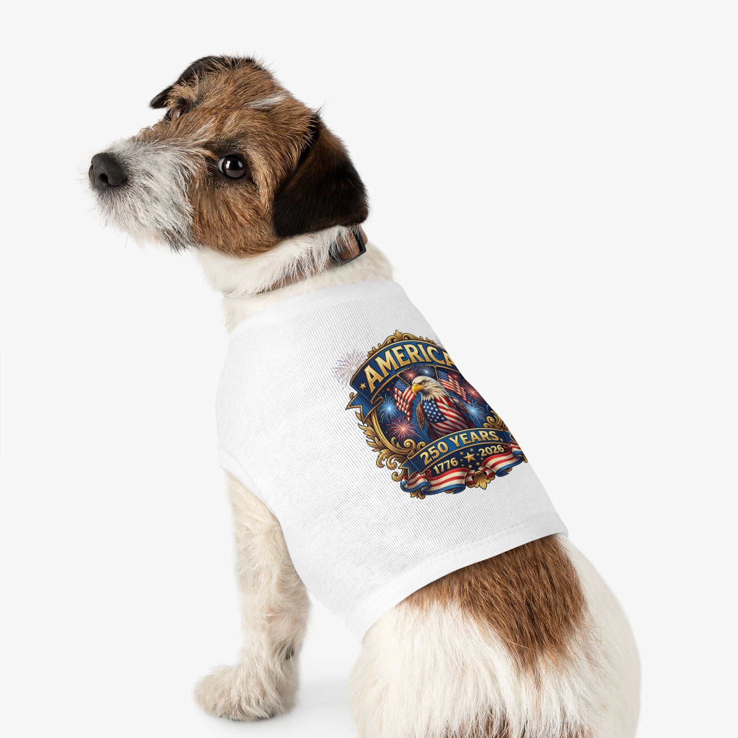 America 250 Pet Tank Top - 1776-2026 Patriotic Eagle & Fireworks
