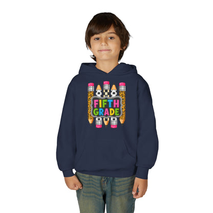 Fifth Grade Kids Hoodie — Colorful Pencil Back‑to‑School Sweatshirt for Students