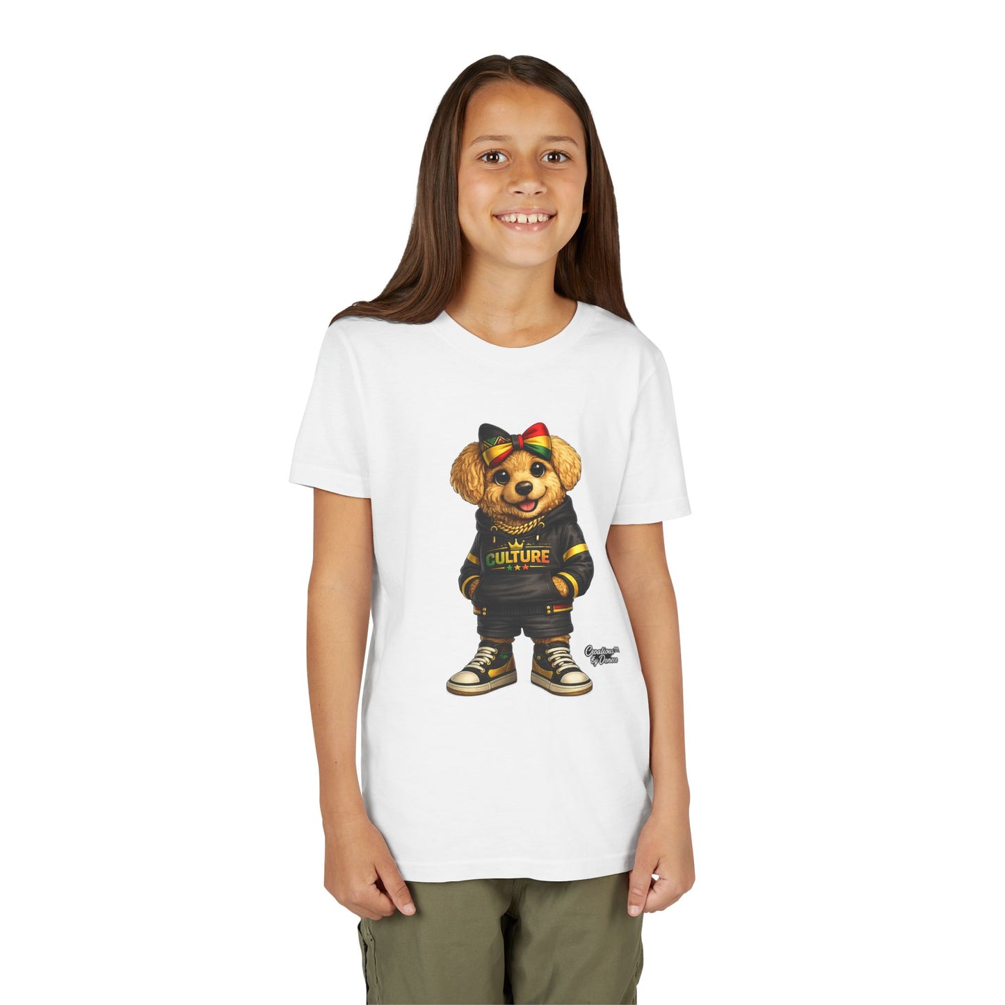 Youth Tee — Cute Rasta Bear "Culture" Graphic Kids T-Shirt