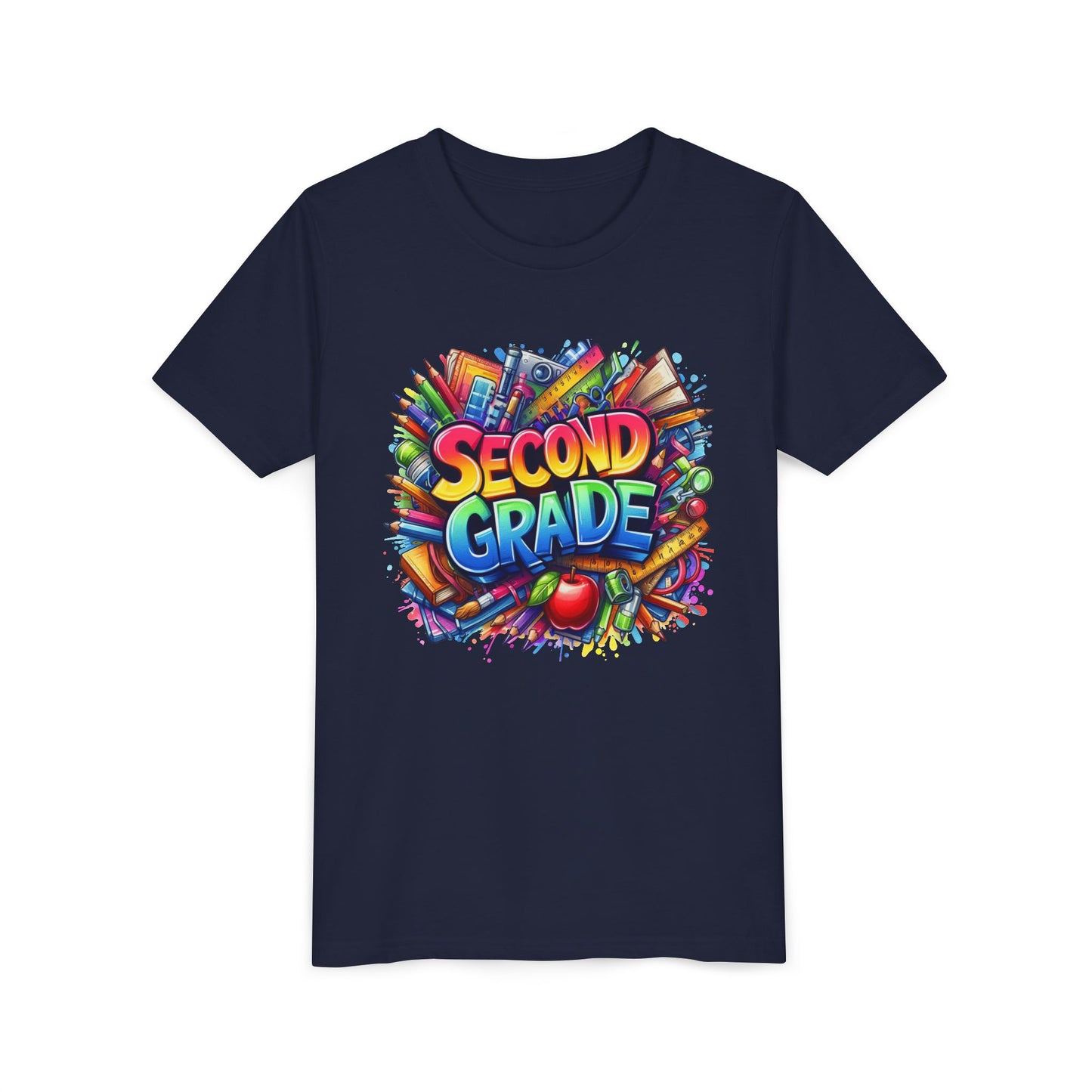 Second Grade Youth Tee — Colorful Back-to-School Kids T-Shirt
