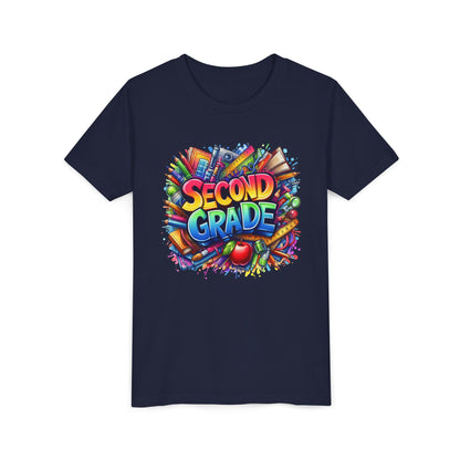Second Grade Youth Tee — Colorful Back-to-School Kids T-Shirt