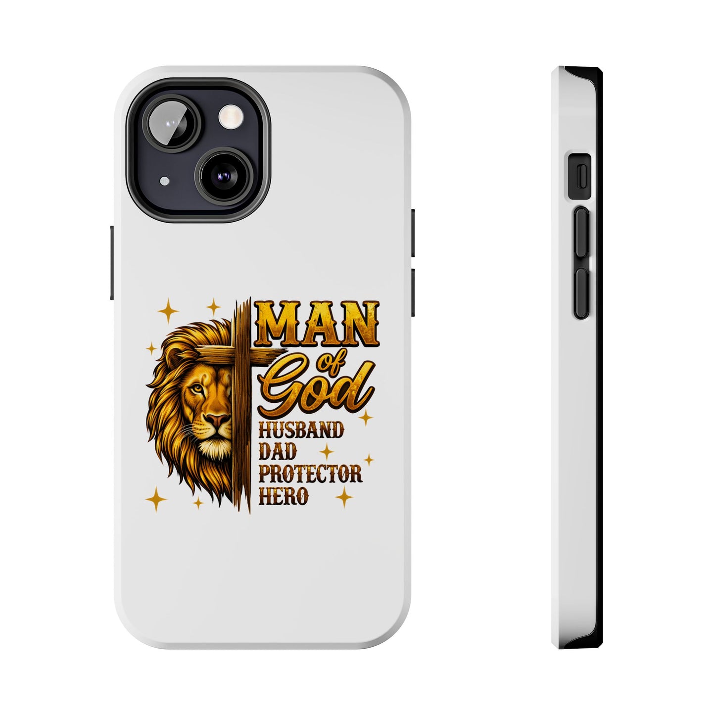 Man of God Lion Phone Case — ‘Man of God’ Christian Protector Dad Gift
