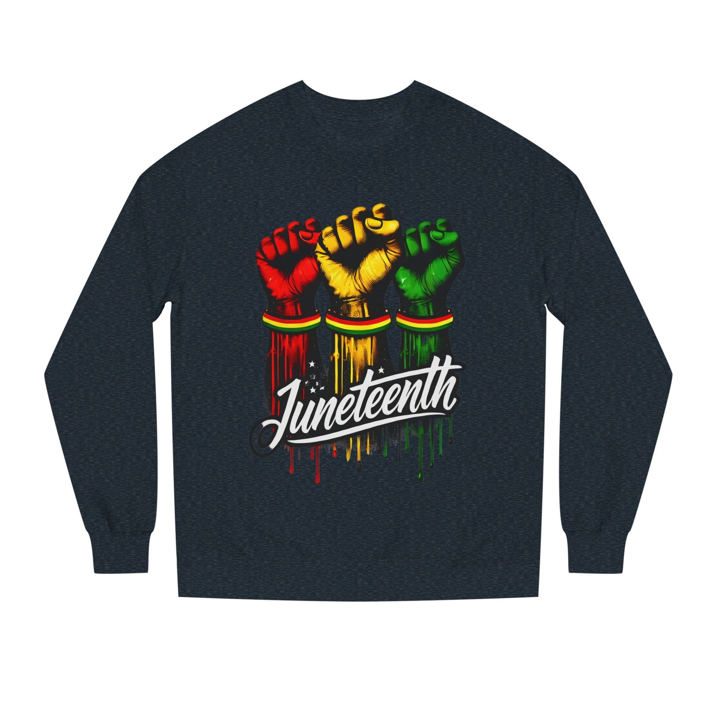Juneteenth Fist Sweatshirt – Black Power Red Yellow Green Pride Crewneck