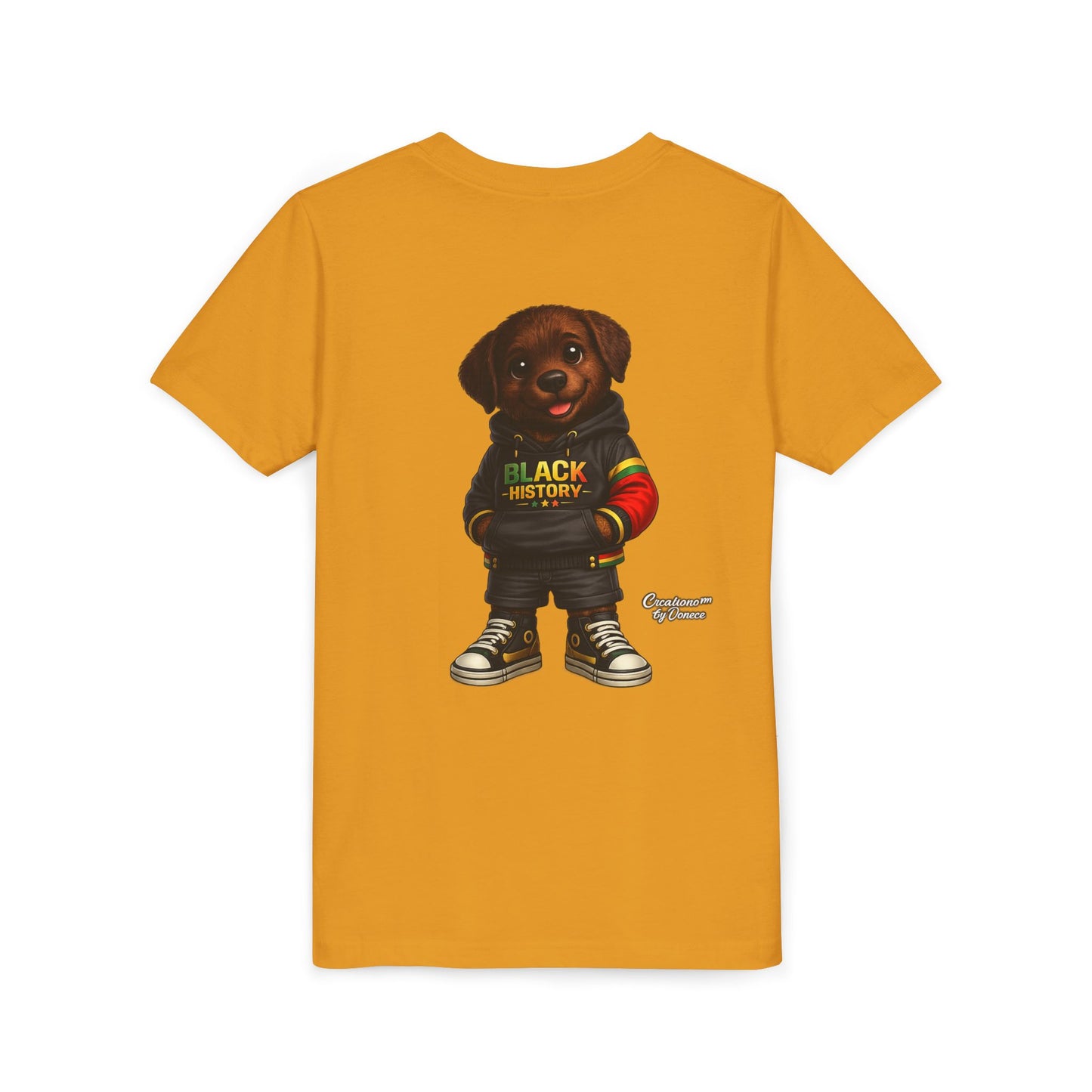 Youth Tee — Cute Puppy 'Black History' Graphic Shirt