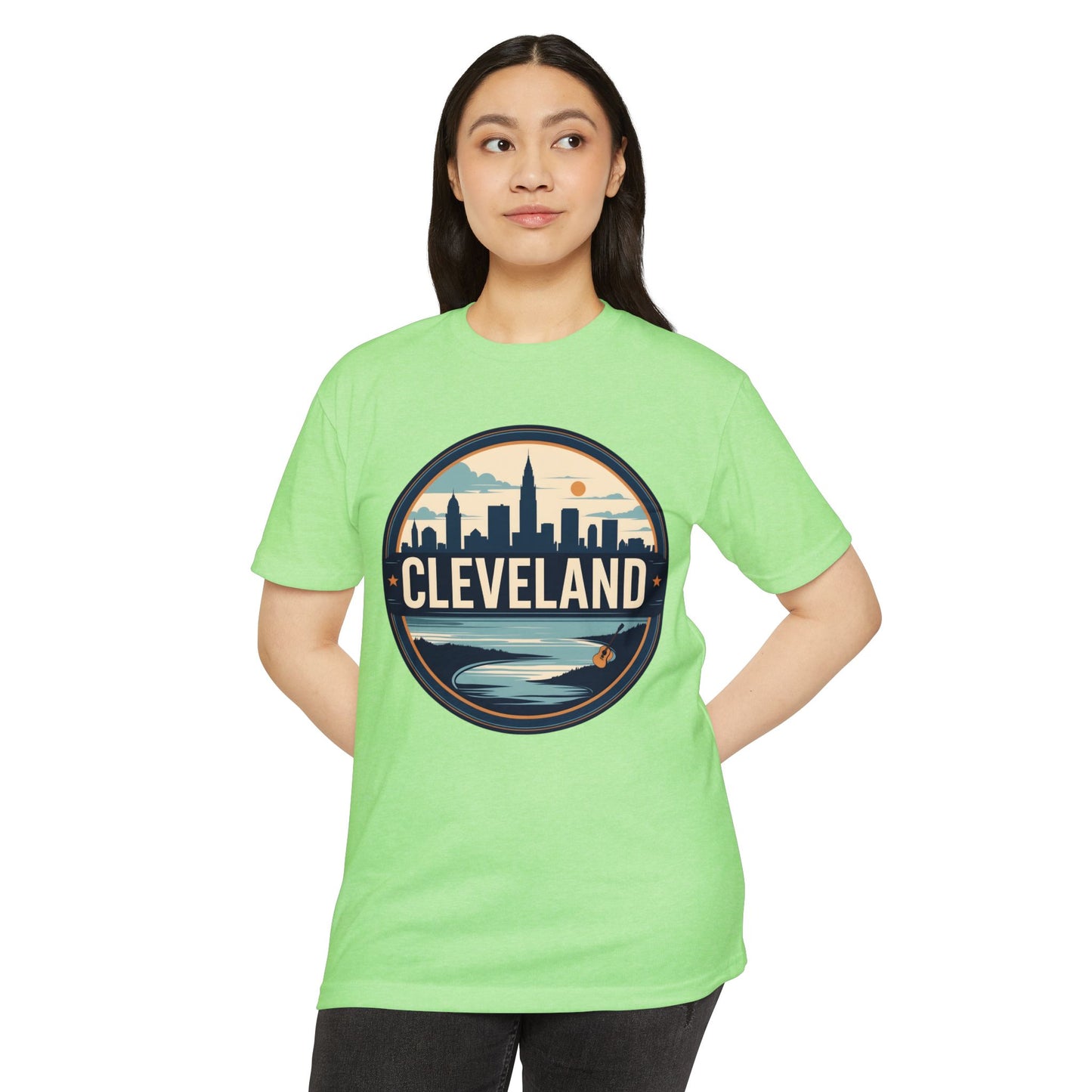 Cleveland Skyline T-Shirt — Retro Waterfront City Graphic