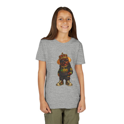 Youth Tee — 'Lil King' Crowned Bear Graphic Shirt