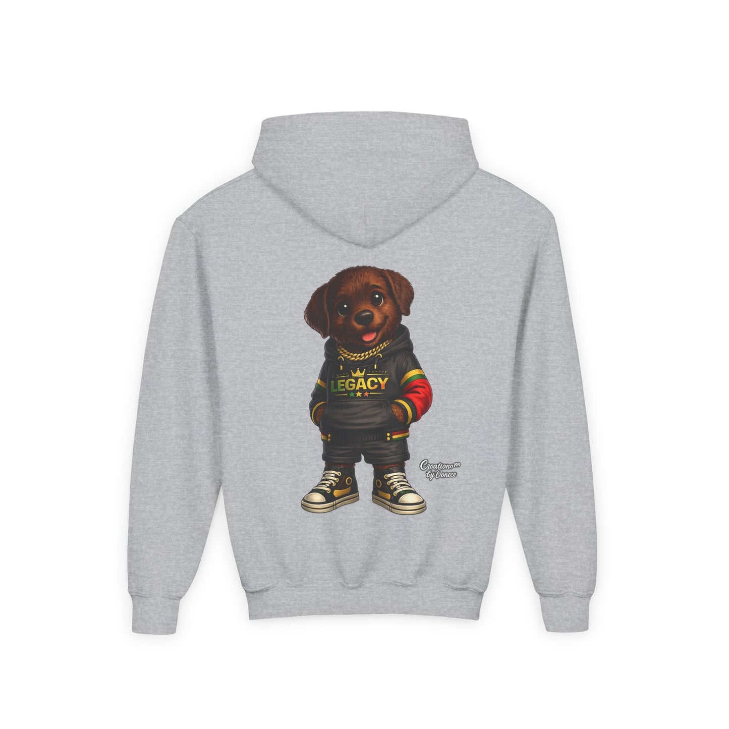 Youth Hoodie — 'Legacy' Streetwear Puppy Graphic Sweatshirt