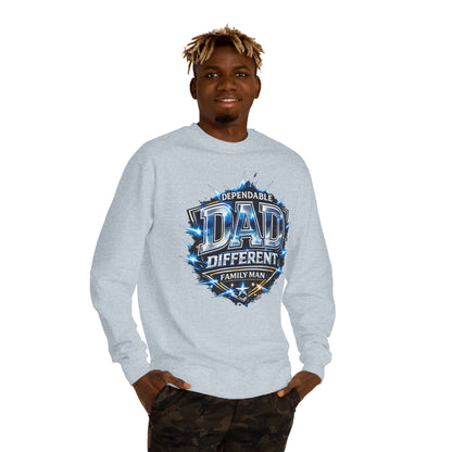 Dependable Dad Crewneck Sweatshirt - "Different Family Man" Graphic