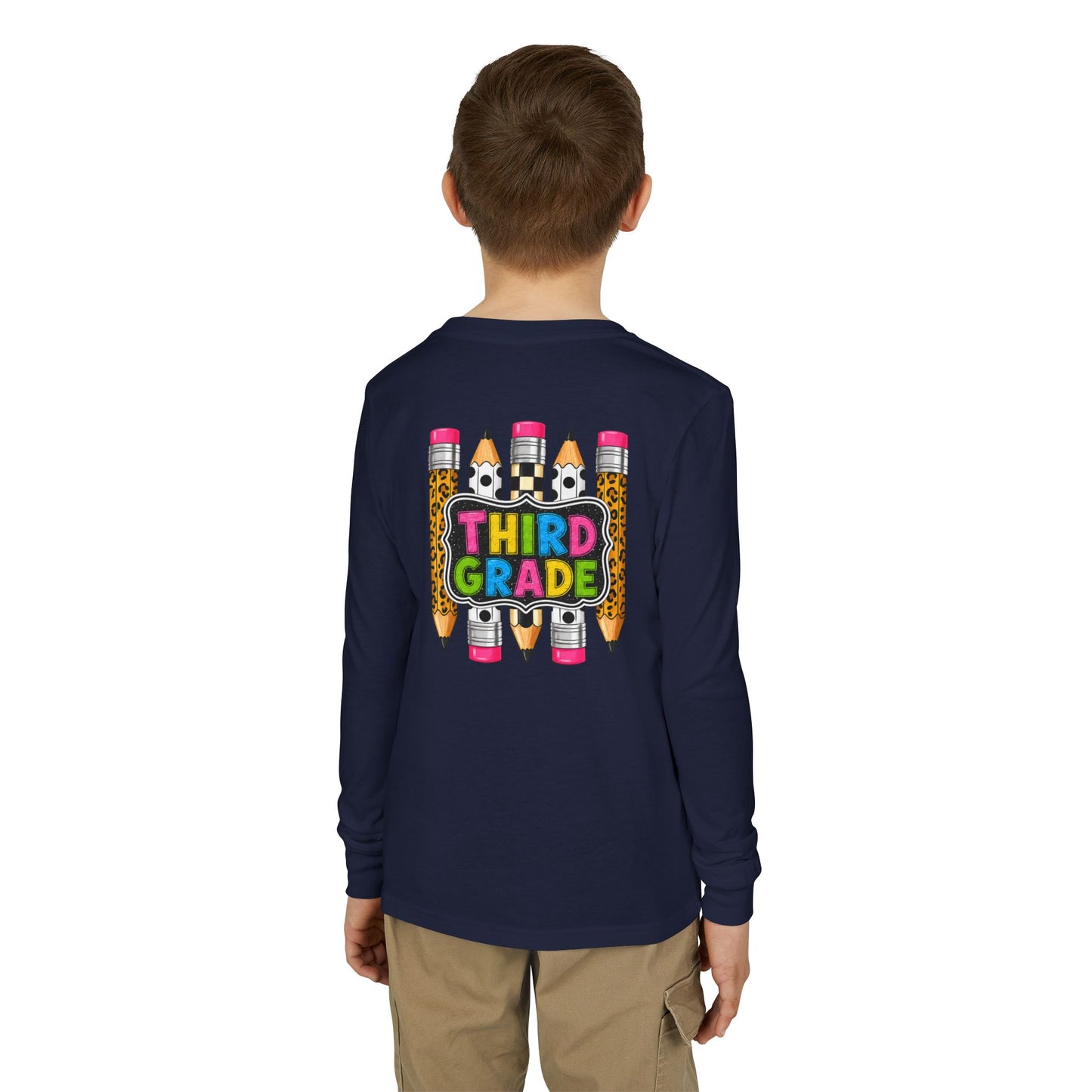 Third Grade Pencil Graphic Long Sleeve Tee