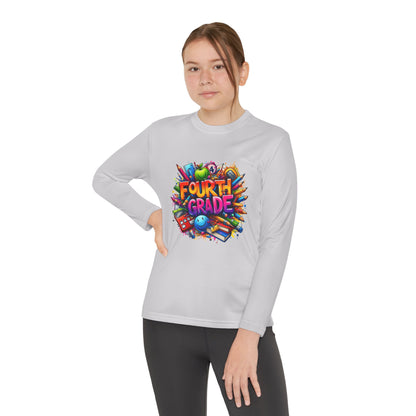 Fourth Grade Long Sleeve Tee — Colorful School Kids Shirt