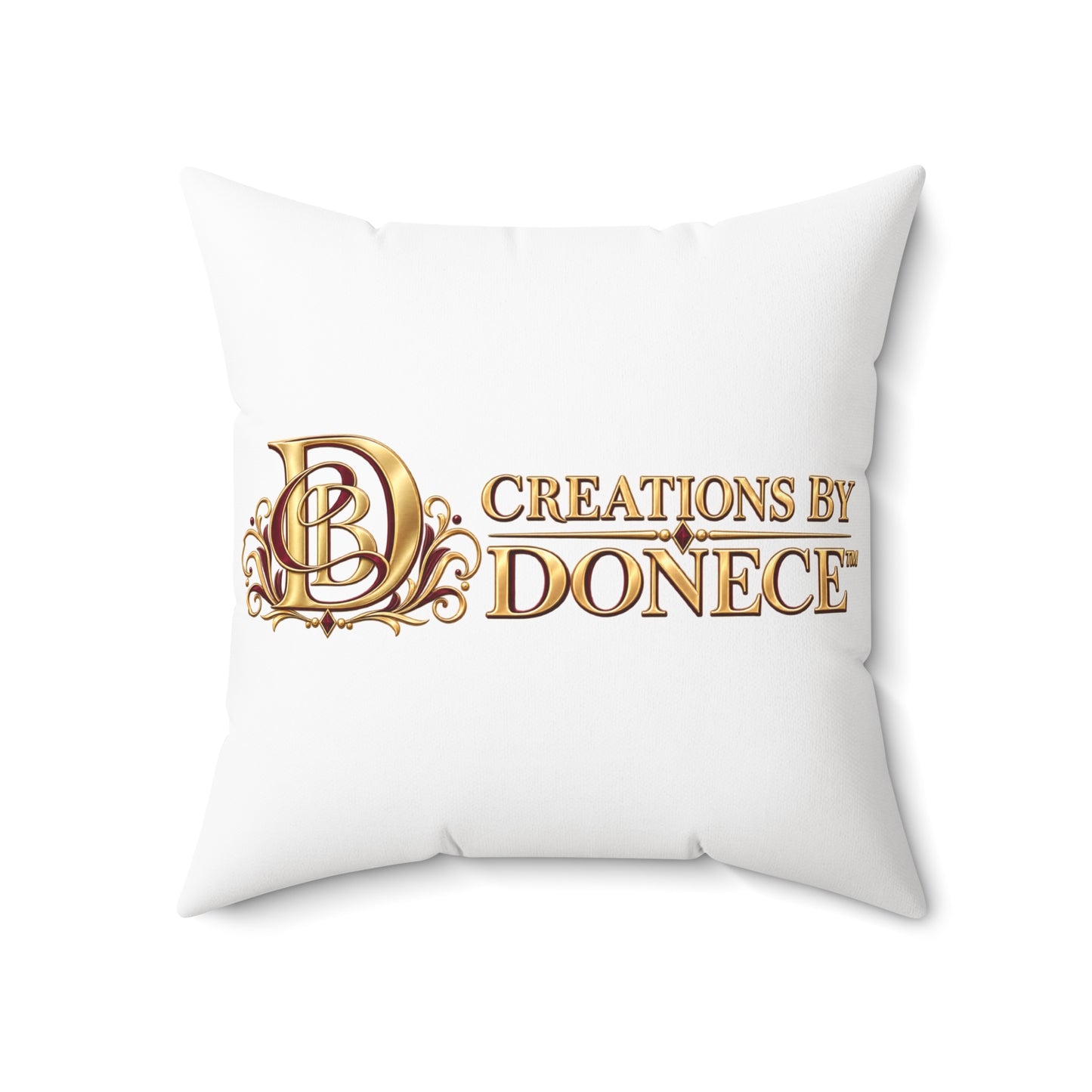Creations By Donece Decorative Throw Pillow — Gold Logo Accent