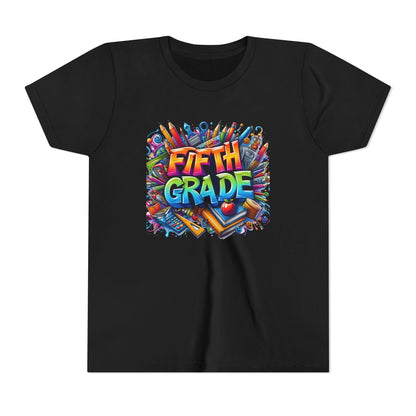 Fifth Grade Kid's Tee - Colorful School Supplies Back to School T-Shirt