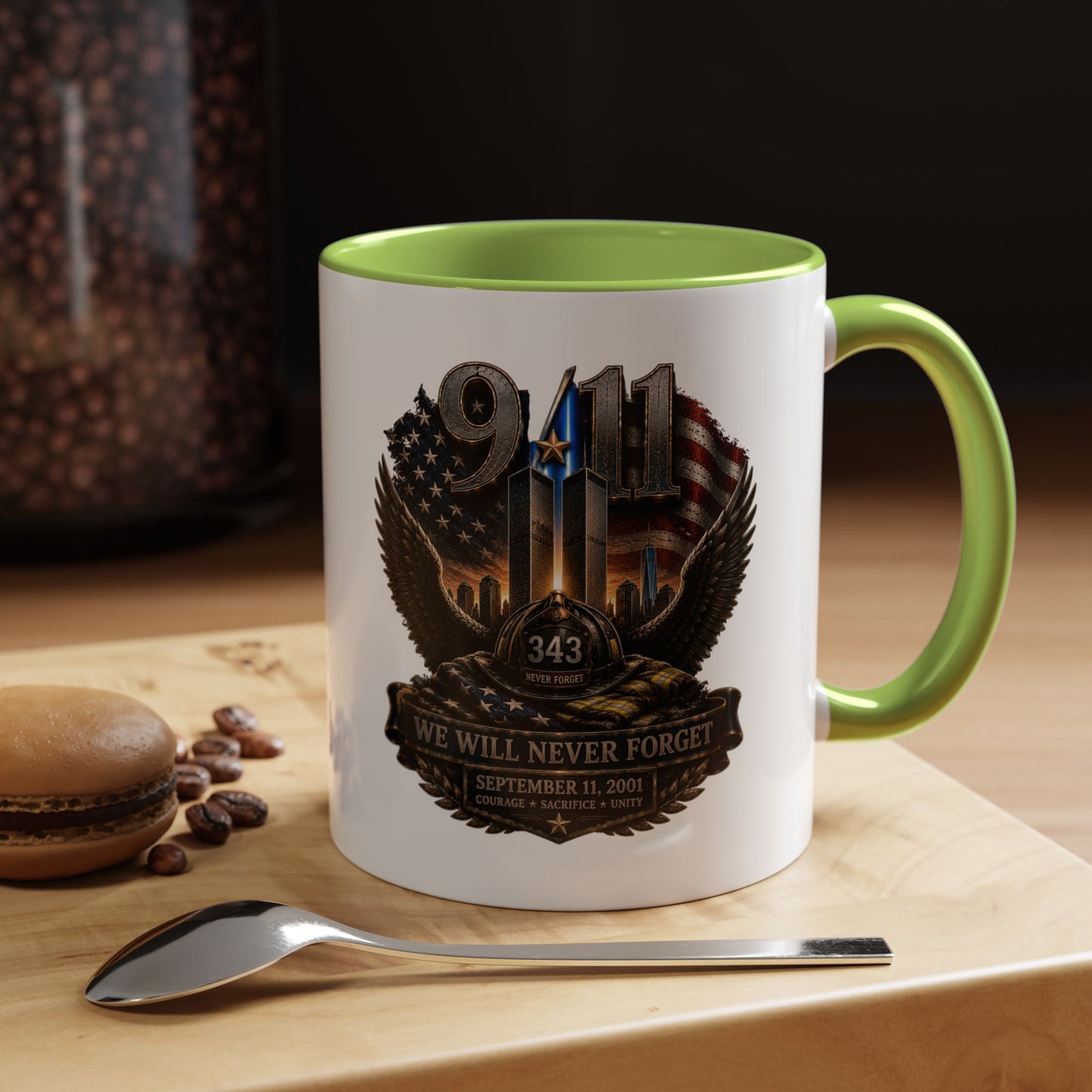 9/11 Memorial Coffee Mug - 'We Will Never Forget' Tribute Accent Mug