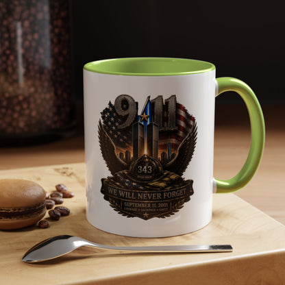 9/11 Memorial Coffee Mug - 'We Will Never Forget' Tribute Accent Mug
