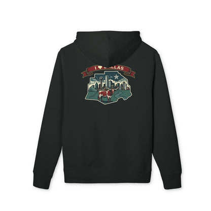 Dallas Skyline Hoodie — Retro Cowboy Boots Cityscape Sweatshirt