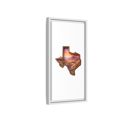 Framed Texas Landscape Matte Canvas — Desert Sunset State Art Print