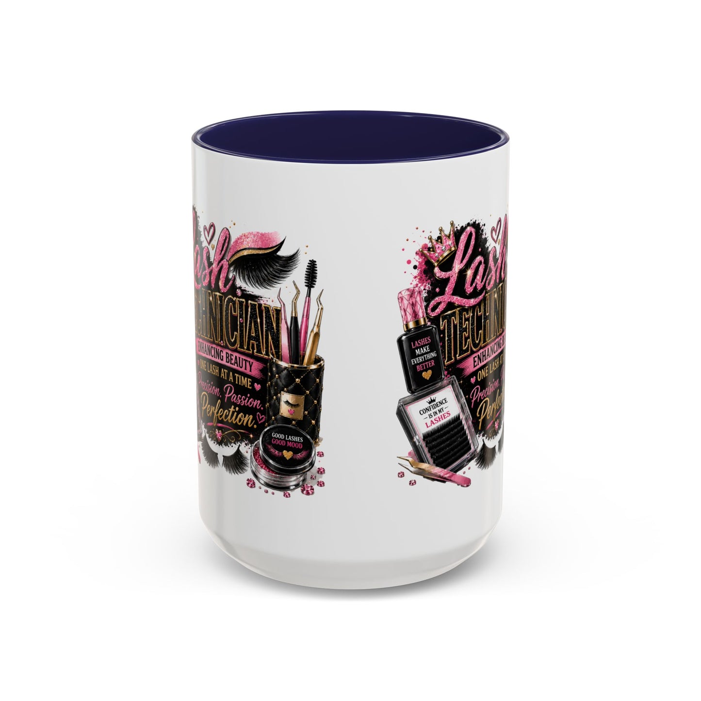 Lash Technician Coffee Mug – 'Enhancing Beauty One Lash at a Time' Accent Mug