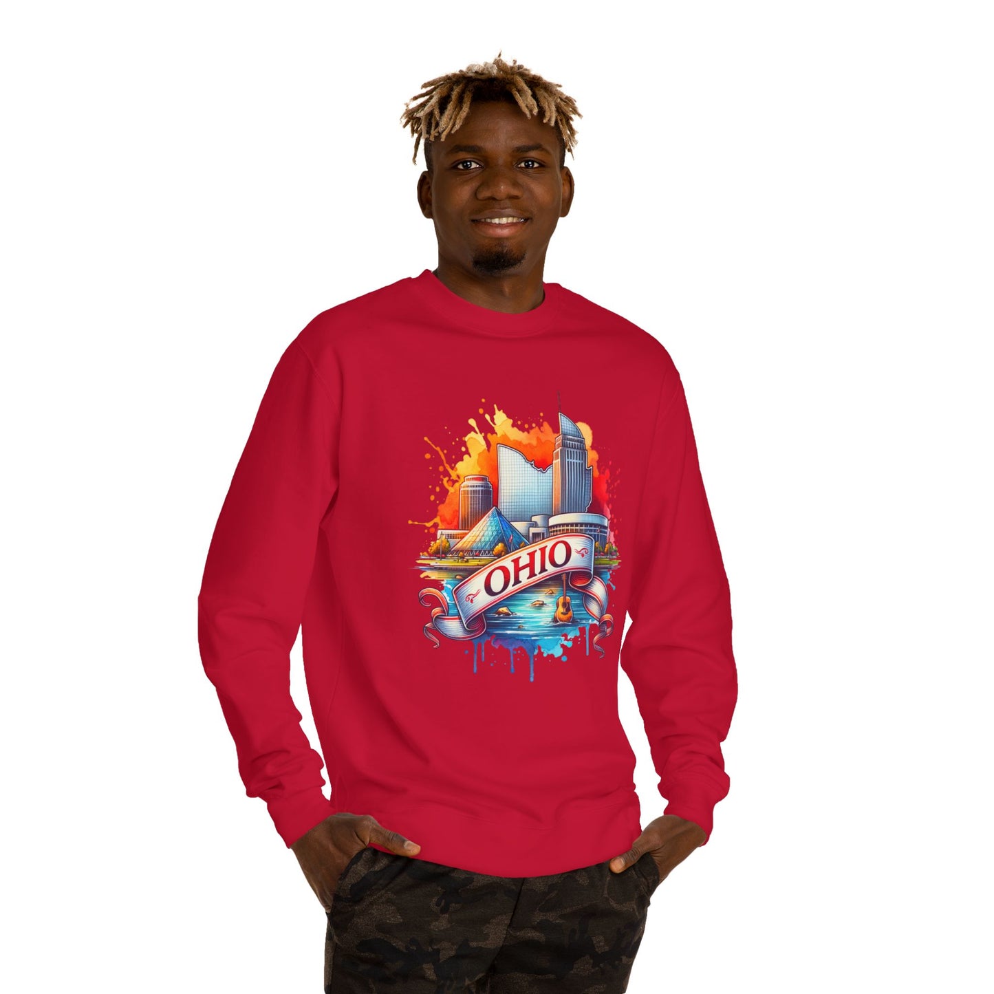 Ohio Skyline Crewneck Sweatshirt – Colorful Cityscape Graphic