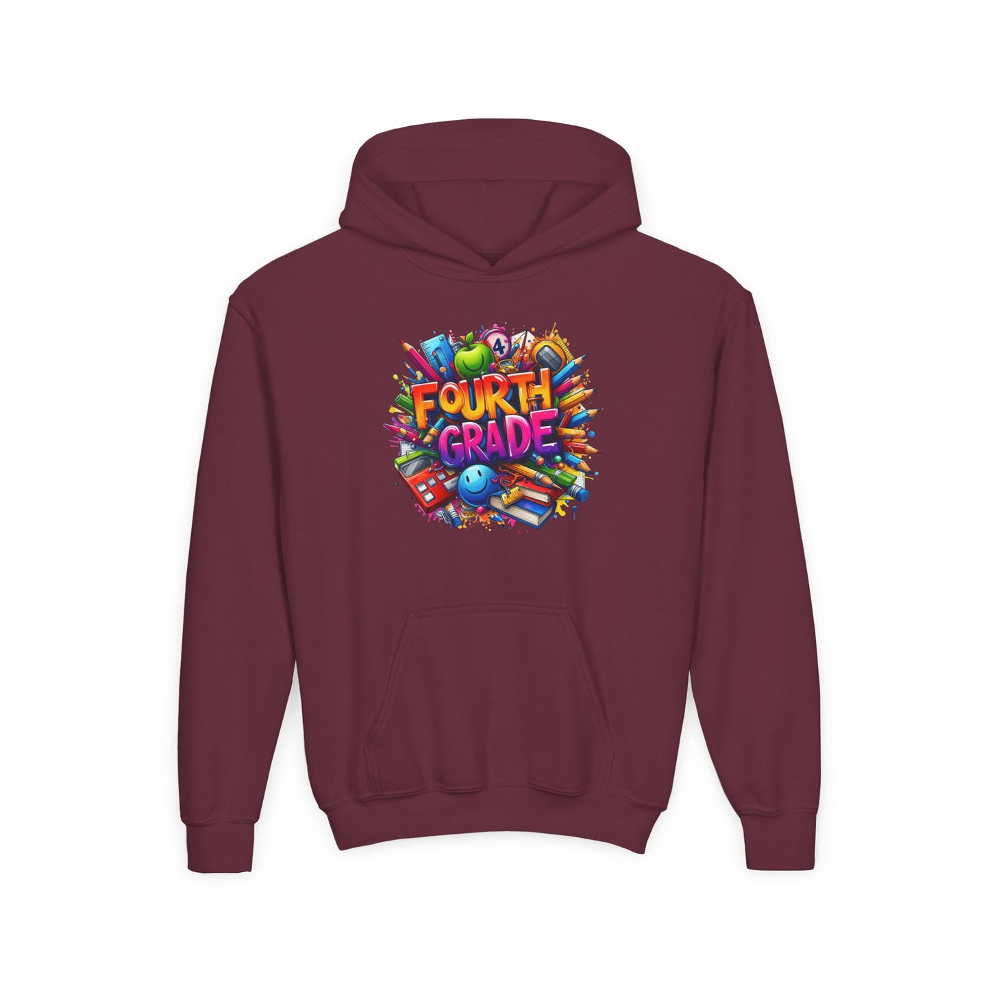 Fourth Grade Youth Hoodie — Colorful Back-to-School Kids Sweatshirt
