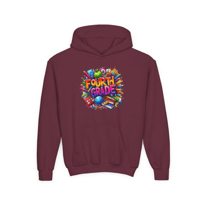 Fourth Grade Youth Hoodie — Colorful Back-to-School Kids Sweatshirt