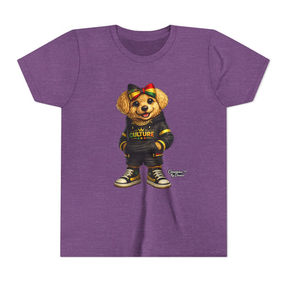 Youth Tee — Cute Rasta Bear "Culture" Graphic Kids T-Shirt