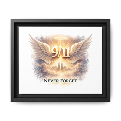9/11 Memorial Matte Canvas Print — "Never Forget" Framed Wall Art