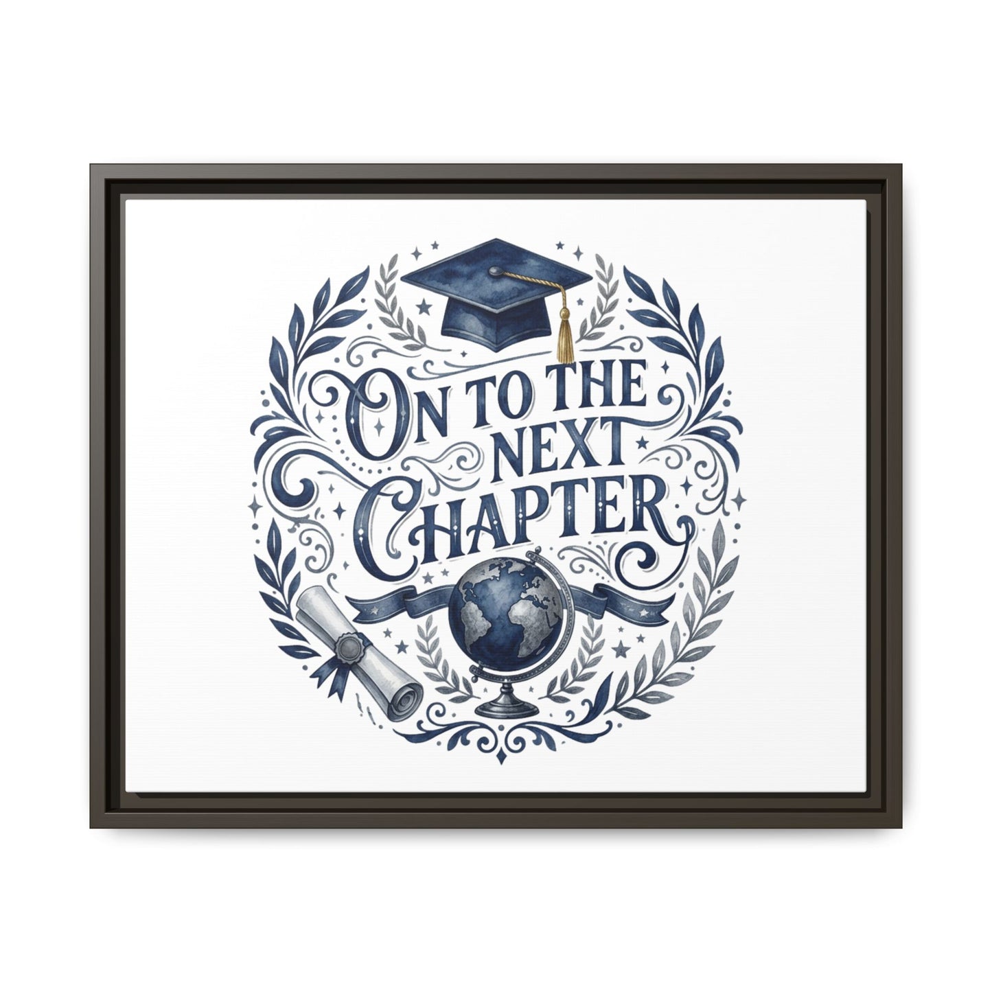 On to the Next Chapter Framed Canvas – Graduation Wall Art