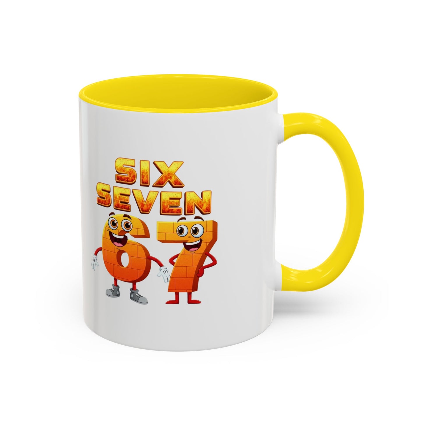 Six Seven Cartoon Number Coffee Mug - Fun Math Teacher Gift (11/15oz)