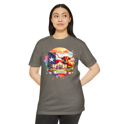 Texas Longhorn T-Shirt – Colorful State Flag & Ranch Design