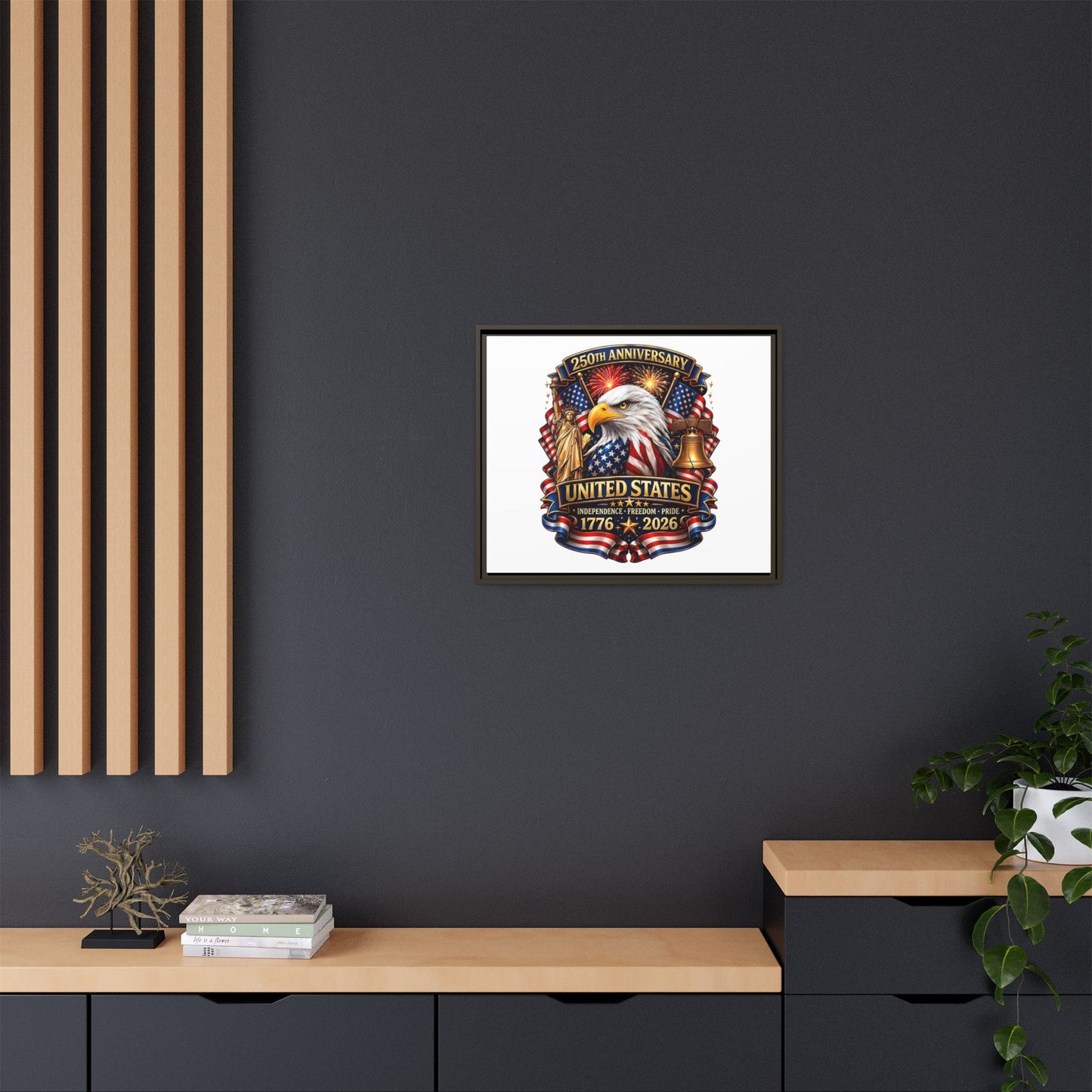 250th Anniversary United States Framed Canvas - Patriotic Eagle 1776–2026