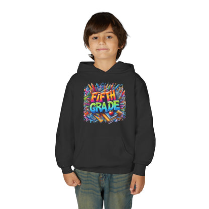Fifth Grade Kids Hoodie - Colorful School Supplies Back-to-School Sweatshirt