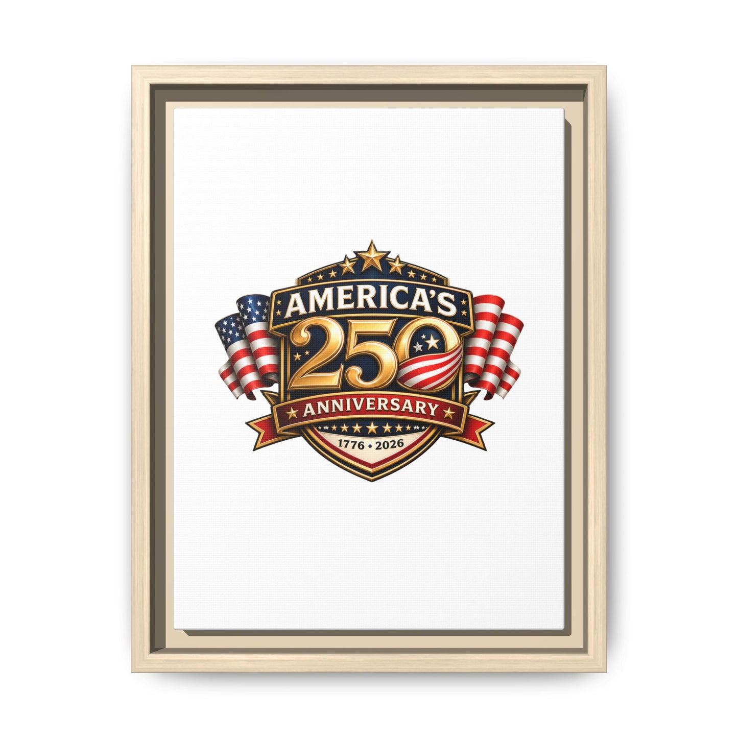 America's 250th Anniversary Framed Matte Canvas - 1776–2026 Patriotic Wall Art