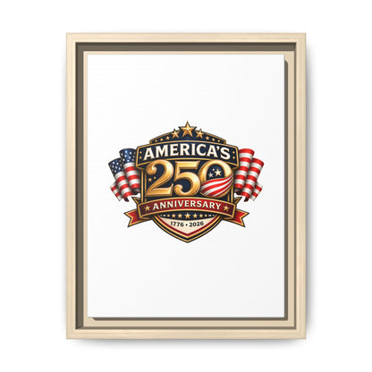 America's 250th Anniversary Framed Matte Canvas - 1776–2026 Patriotic Wall Art