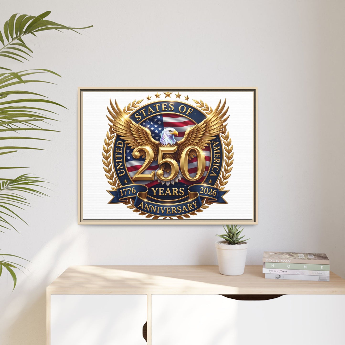 250th United States Anniversary Framed Canvas Print